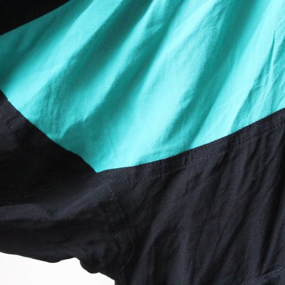 NWT Free People Oversized Color Block Teal Black 1/4 Zip Pullover Jacket - Picture 4 of 6